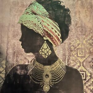 Elegant Silhouette Art Painting with Gold Accents